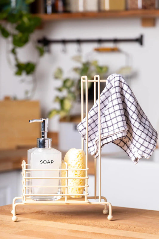 Neva Liquid Soap Dispenser with Metal Stand - Cappuccino