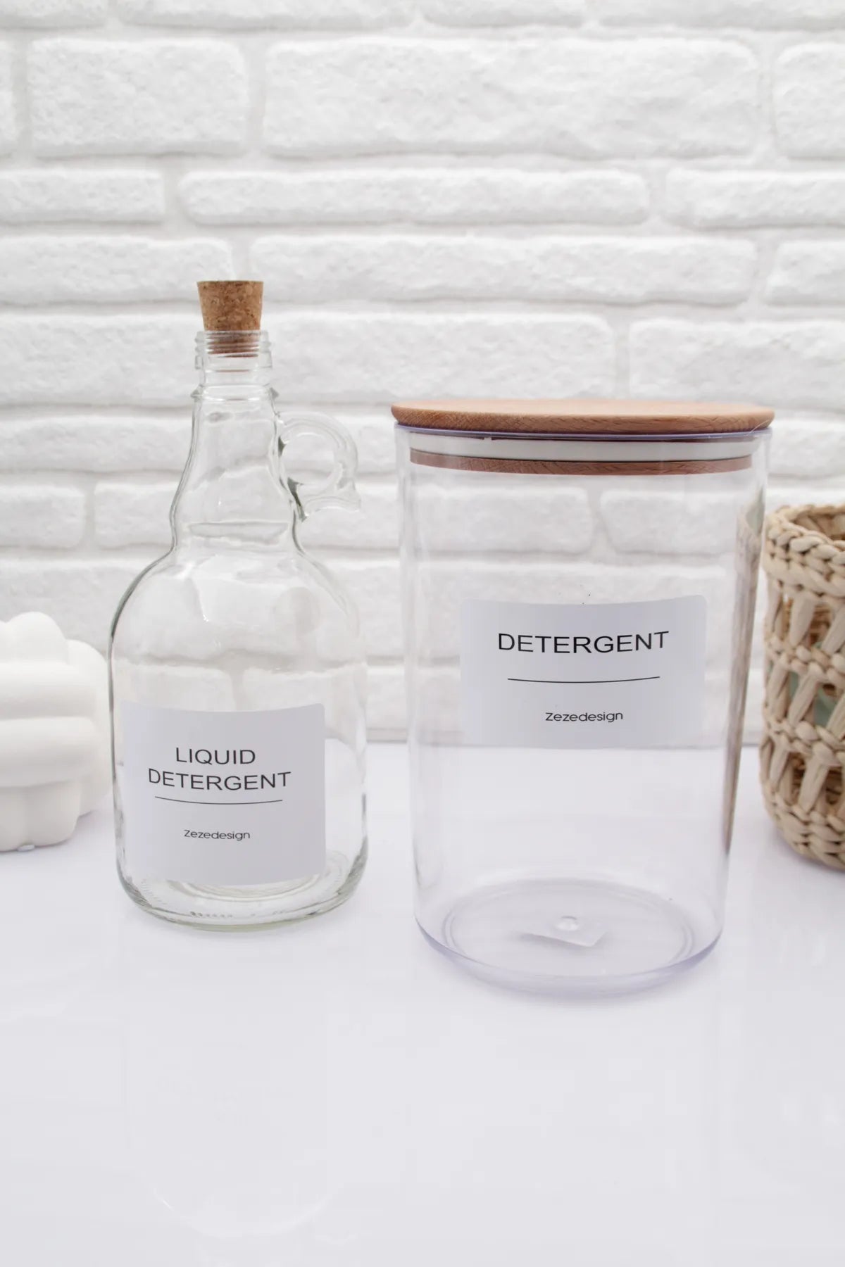Wooden Lid 2 Piece Laundry Set