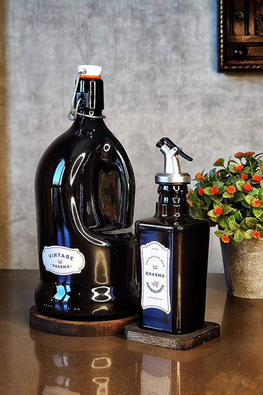 Wooden Stand Black Amber 2 Piece Italian Oil Set
