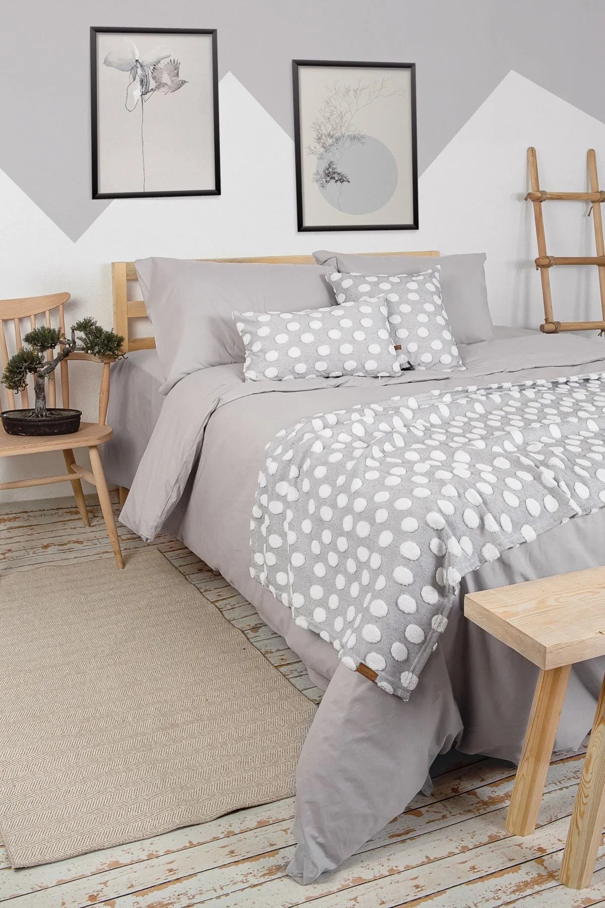 Point Bed Runner Set Scandinavian Bohemian Pattern