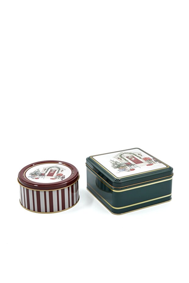 Christmas Edition Metal Storage Containers 2 Piece Set