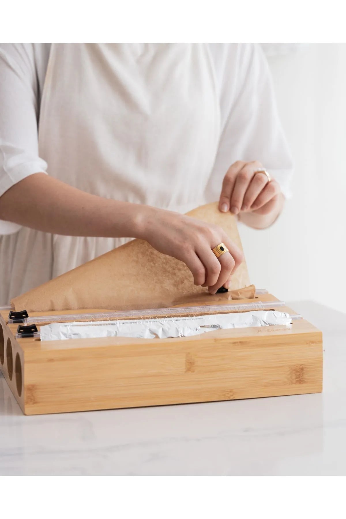 Bamboo 3 Piece Organizer Stretch and Foil Cutter