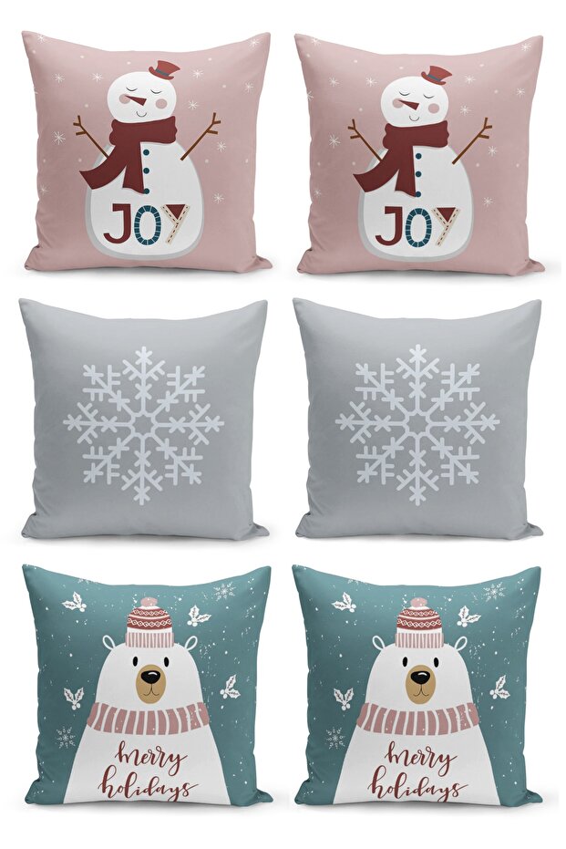 6 Piece Pillow Cover Double Sided Digital Print