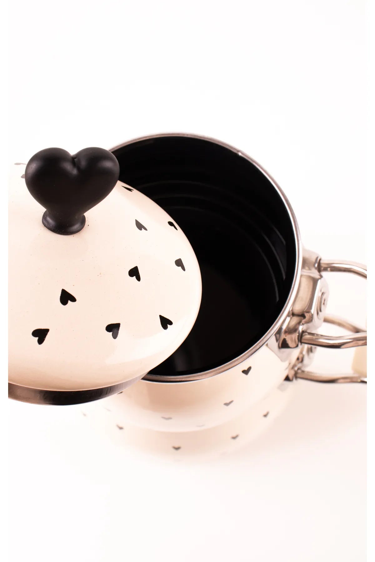 Black Cupid Enamel Teapot