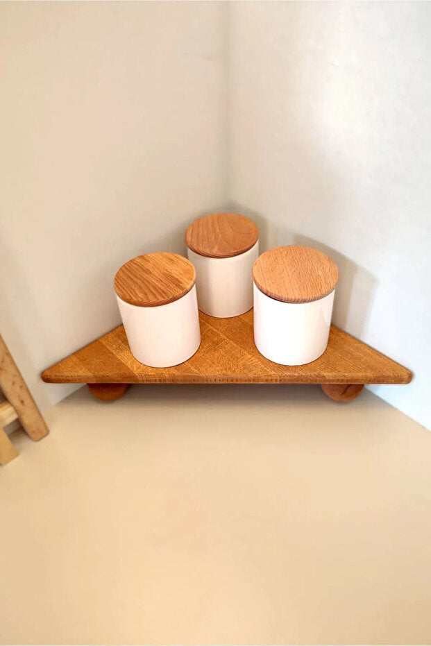 Wooden Triangle Corner Stand
