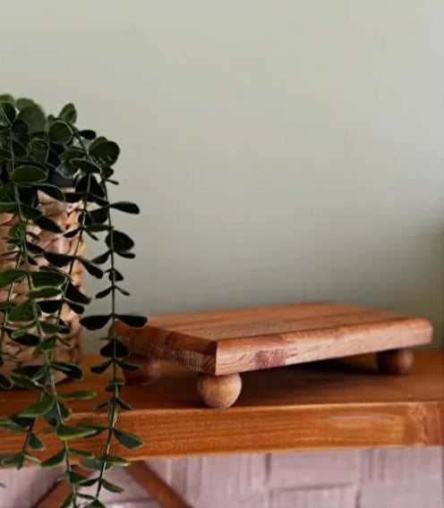 Rustic Natural Wood Stand Round Legged