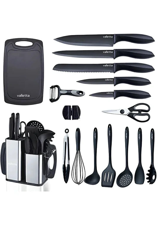 Solozzo 18 Piece Stainless Steel Knife Set Silicone Spatula Kitchen Set