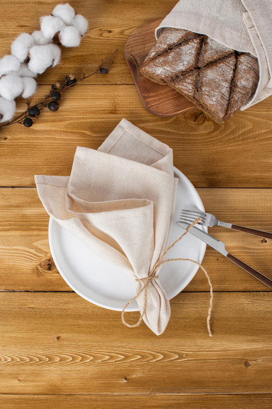 6 Pack Organic Raw Texture Linen Napkin 40 X 40 Cm