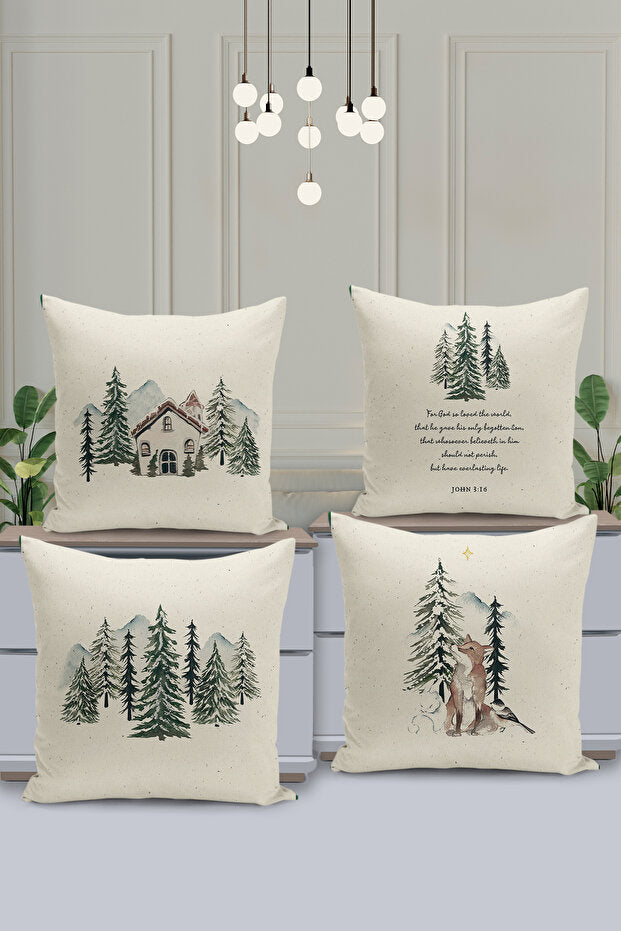 4 Piece Pillow Cover Double Sided Digital Print