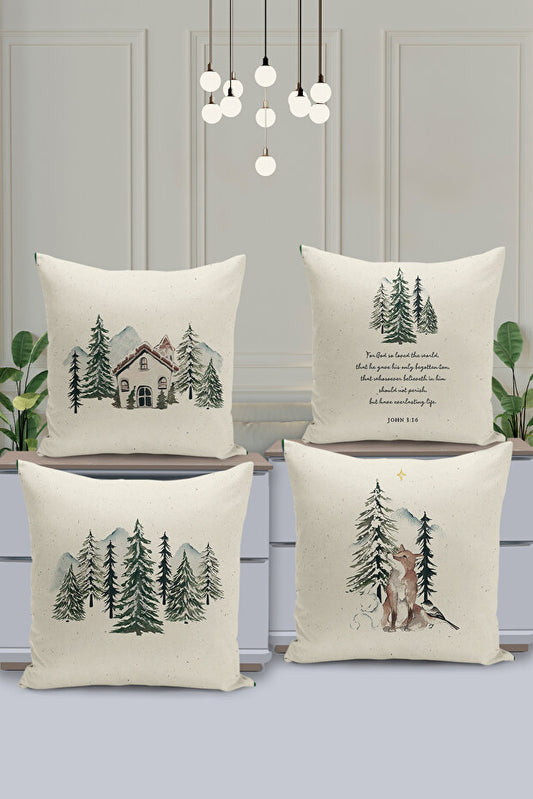 4 Piece Pillow Cover Double Sided Digital Print