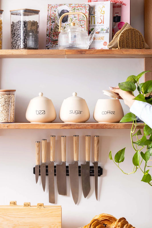 Nesty 3 Piece Ceramic Storage Jars - Beige