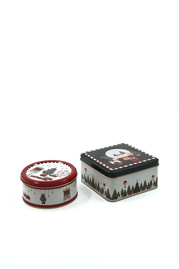 Christmas Edition Metal Storage Containers 2 Piece Set