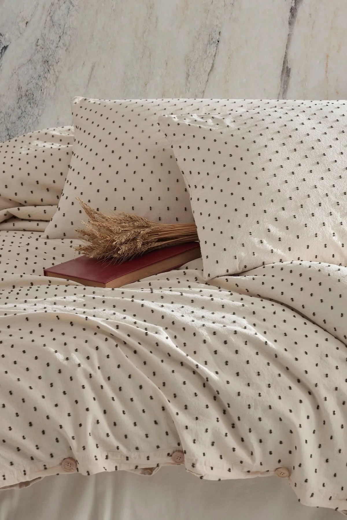 Freya Khaki 100% Cotton Washable Duvet Cover Set