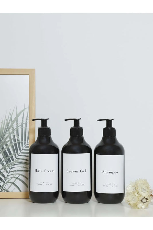 Soap Dispenser Black Plastic Bottle - 500 ml