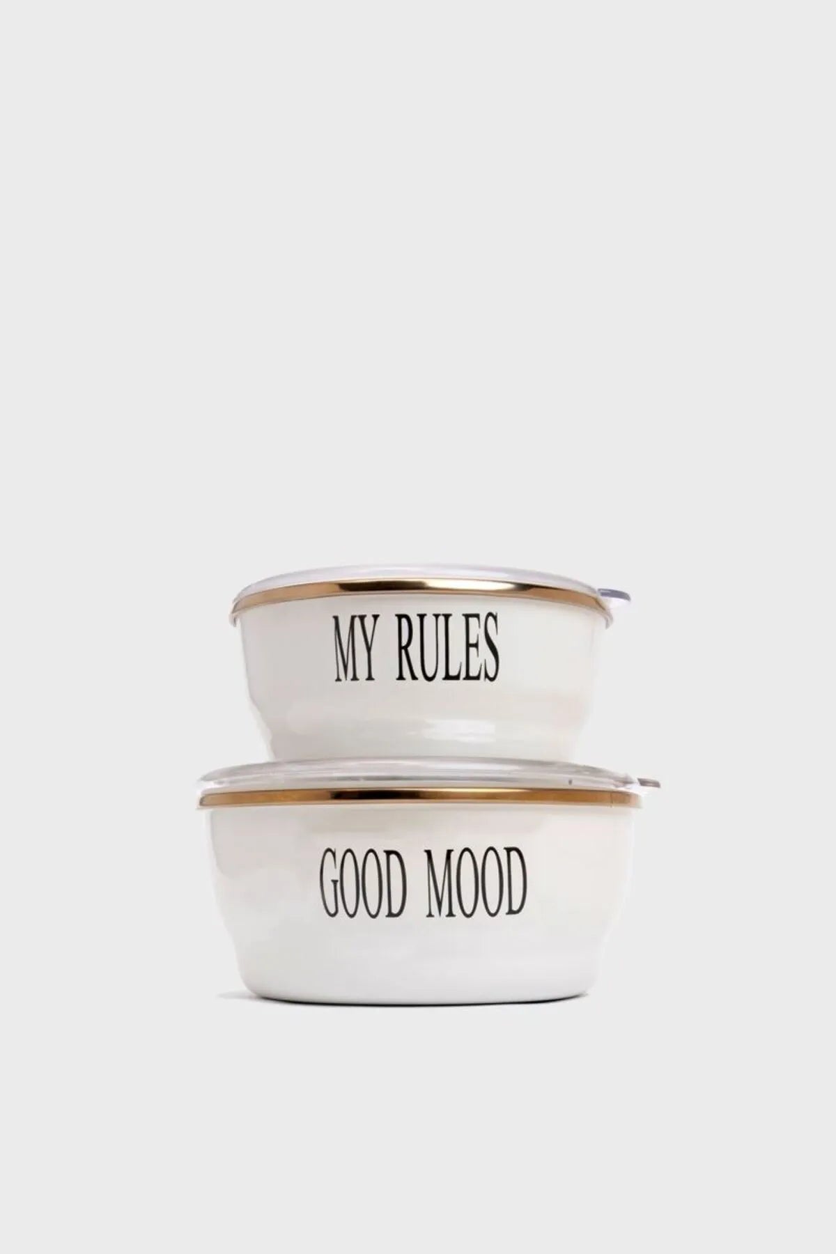 Motto Series Enamel Storage Boxes Set of 2