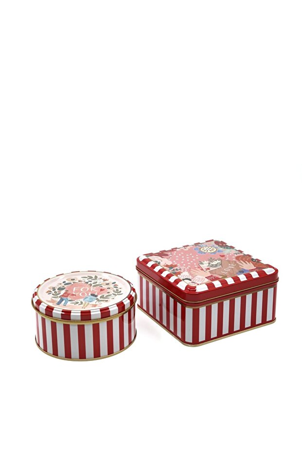 Christmas Edition Metal Storage Containers 2 Piece Set