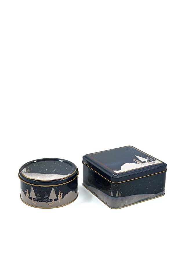 Christmas Edition Metal Storage Containers 2 Piece Set