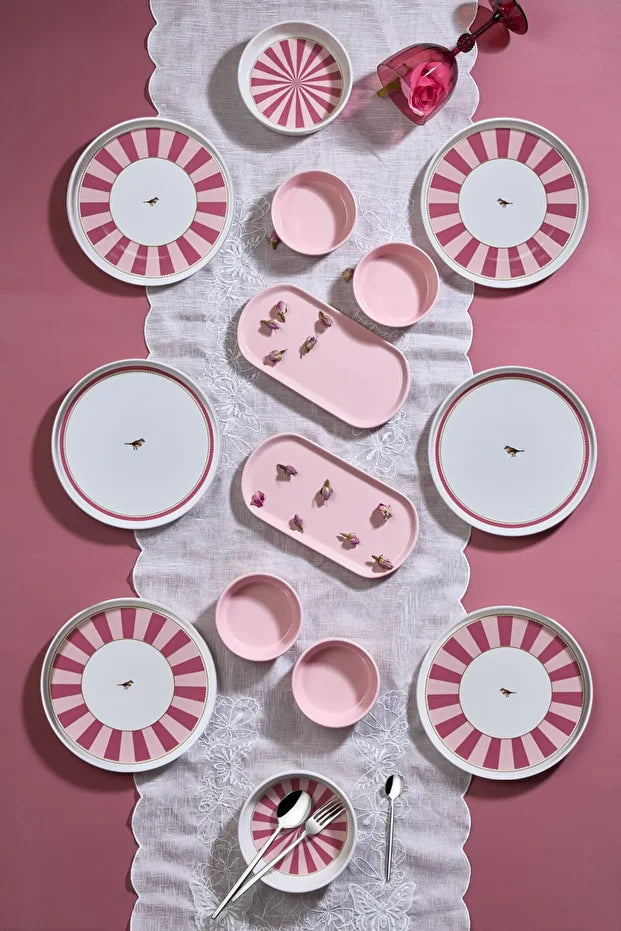 14 Piece Lovely Birds Breakfast 6 Person Set