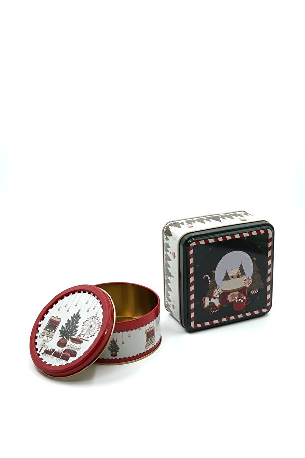 Christmas Edition Metal Storage Containers 2 Piece Set