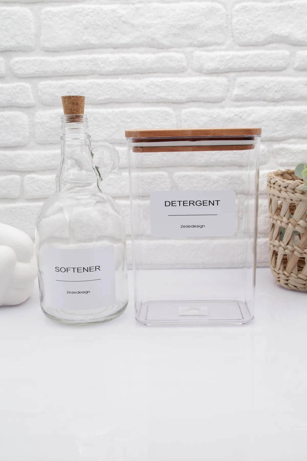 Wooden Lid 2 Piece Laundry Set