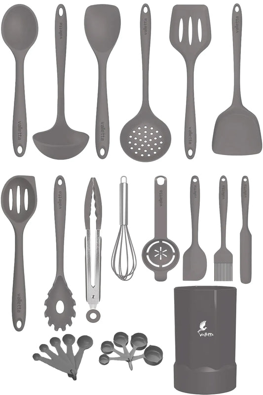 Maracas 25 Piece Silicone Kitchen Set - Gray