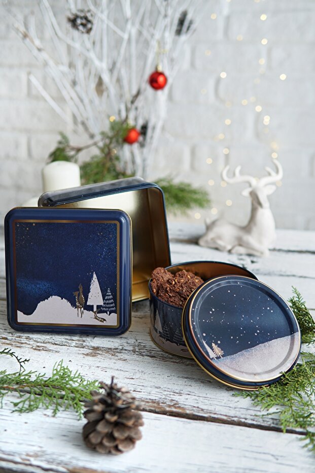 Christmas Edition Metal Storage Containers 2 Piece Set