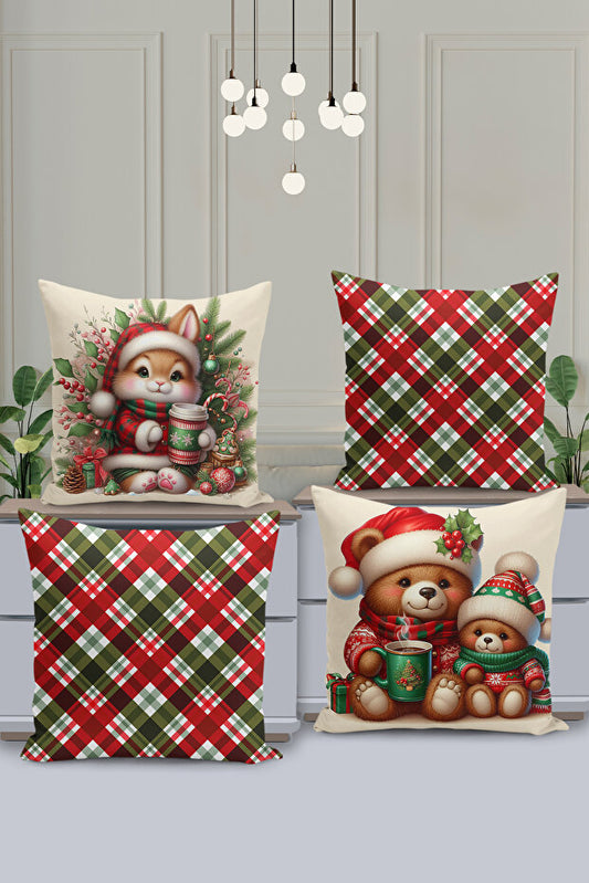 4 Piece Pillow Cover Double Sided Digital Print