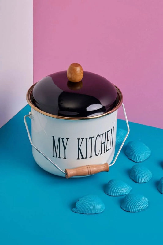 Enameled Bucket 18 cm Motto Series