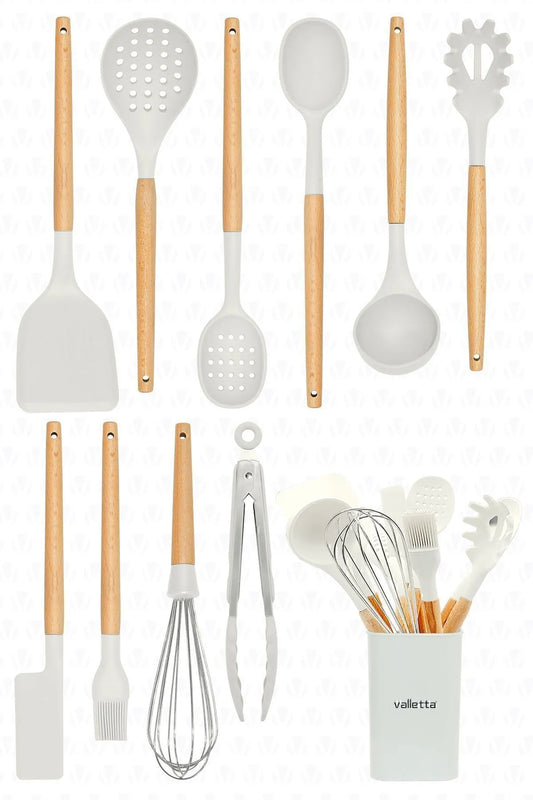 Matis 11 Piece Silicone Kitchen Set - Vanilla