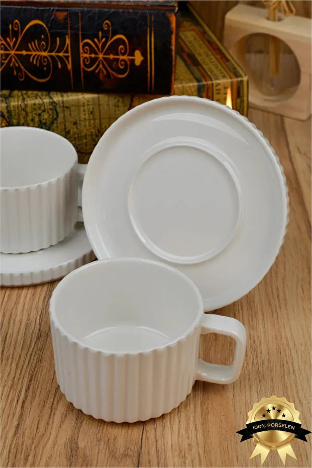 Saturn Porcelain Tea/Cappuccino Cup 2 Person Set