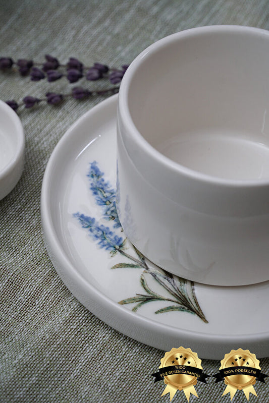 Lavander Porcelain Tea/Cappuccino Cup 2 Person Set