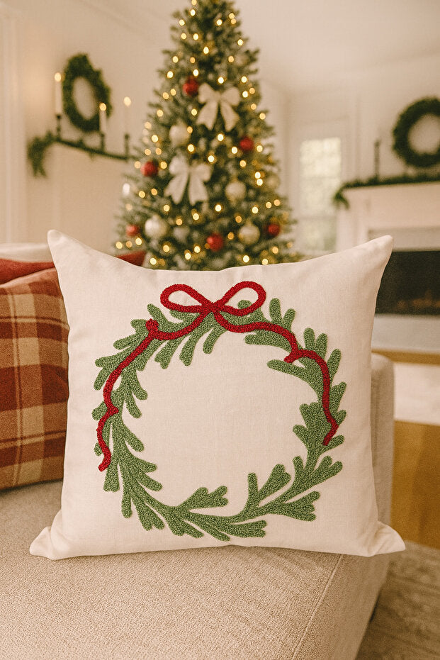 Punch Embroidery Pillow Case