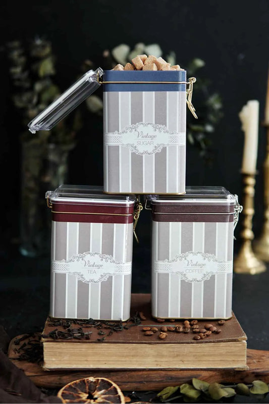 Vintage Elegance Metal Storage Box Set of 3