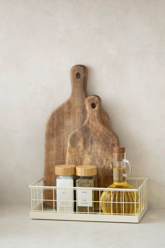 Galvanized Cream Organizer Wire Tray