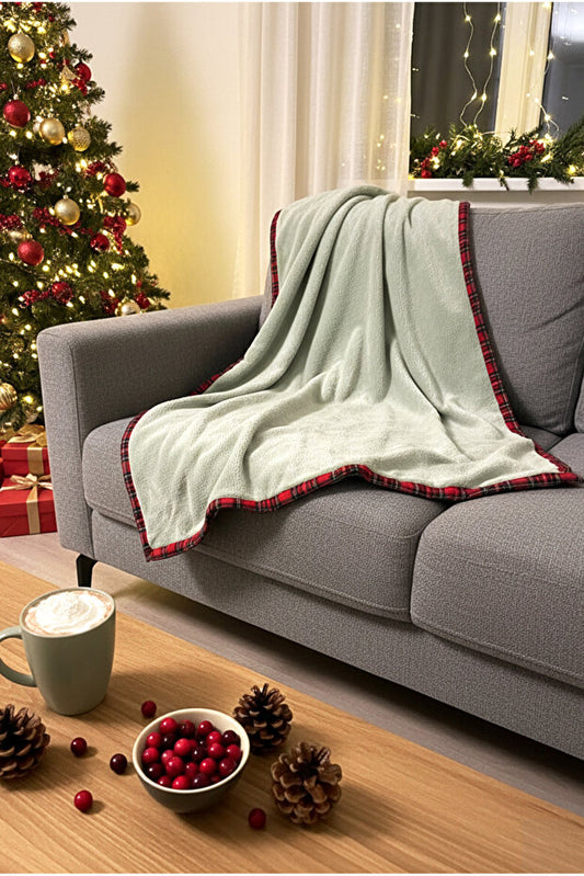 Plaid Piping Throw Blanket 130x150cm