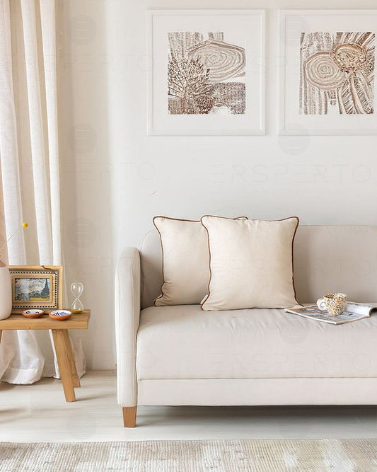 Cotton Linen Plain Cushion Cover