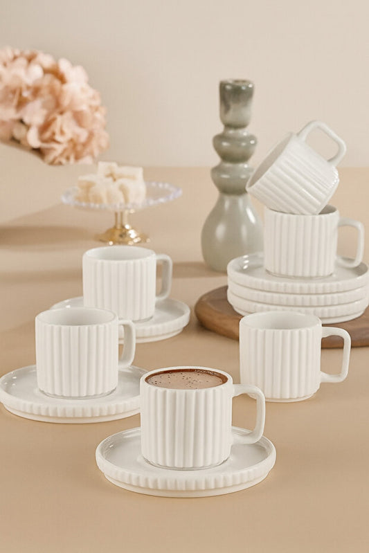 Striped Saturn Modern Coffee Cup 6 Person Set