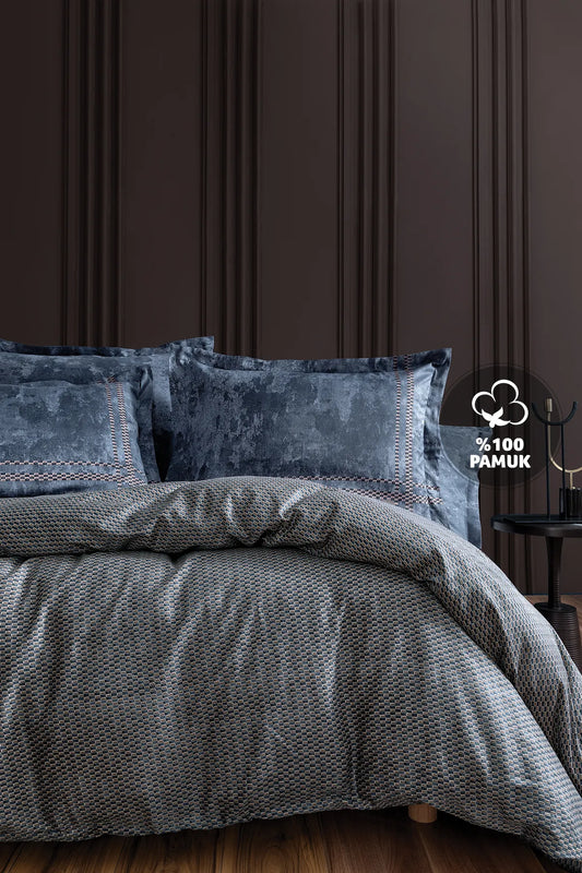 Fayel Double Satin Duvet Cover Set - Brown