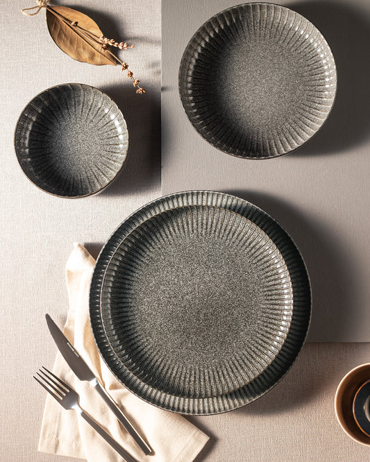 Prendre 24 Piece Dinner Set for 6 People - Dark Gray