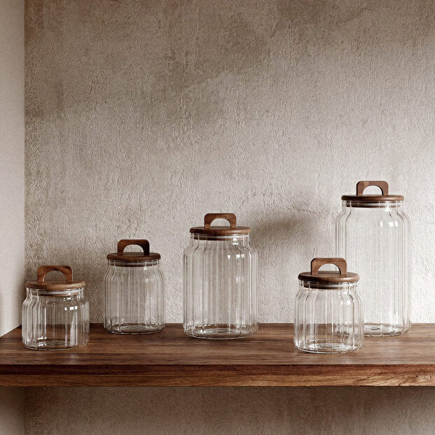Tulip Acacia Large Glass Storage Jar