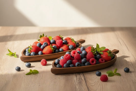 2 Piece Natural Wood Tray