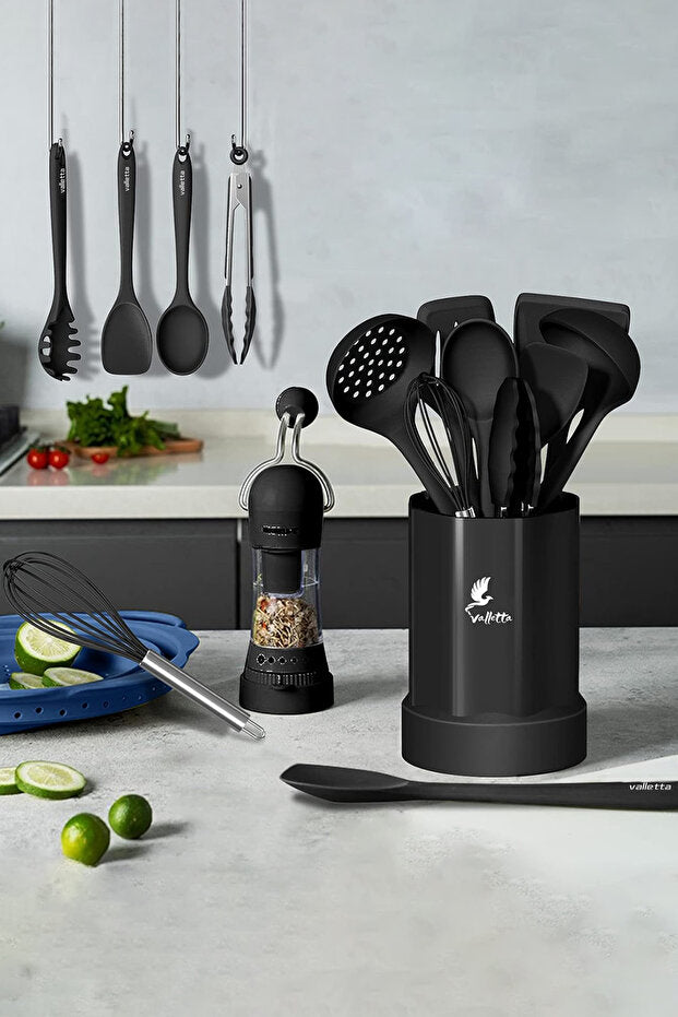 Maracas 25 Piece Silicone Kitchen Set - Black