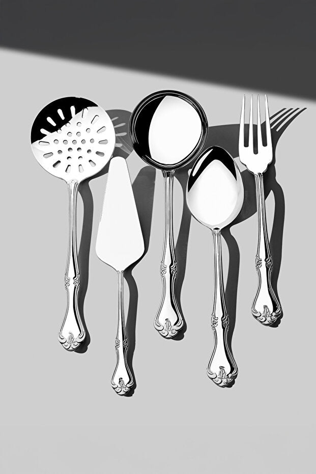 Lalezar Satin 5 Piece Stainless Steel Serving Set