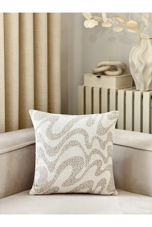 Flow Wave Decorative Pillow Cover – Beige