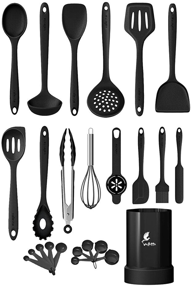 Maracas 25 Piece Silicone Kitchen Set - Black