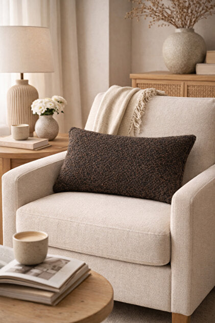 Pure Textured Decorative Pillow Cover 30x50 – Brown