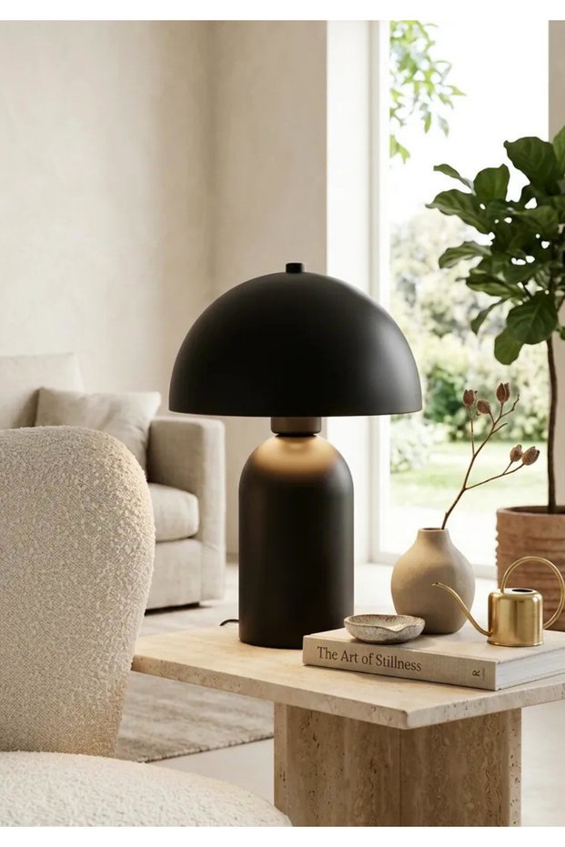 Felice Modern Mushroom Table Lamp – Black