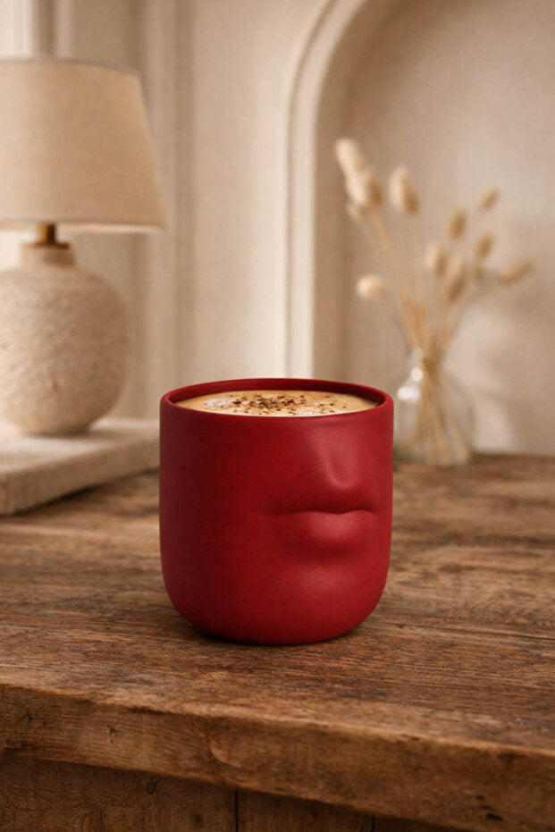 Handmade Ceramic Red Lip Mug / Cup