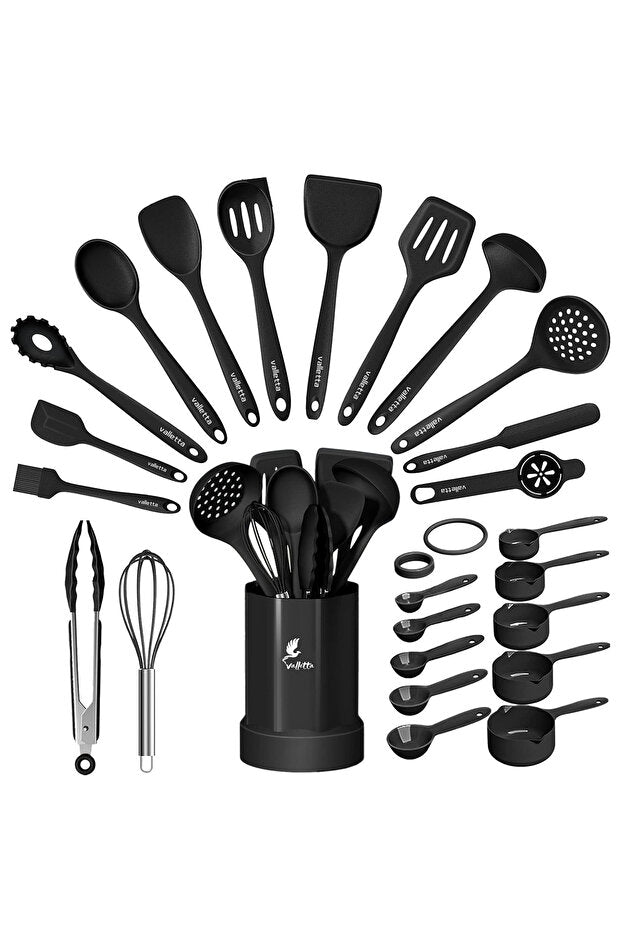 Maracas 25 Piece Silicone Kitchen Set - Black