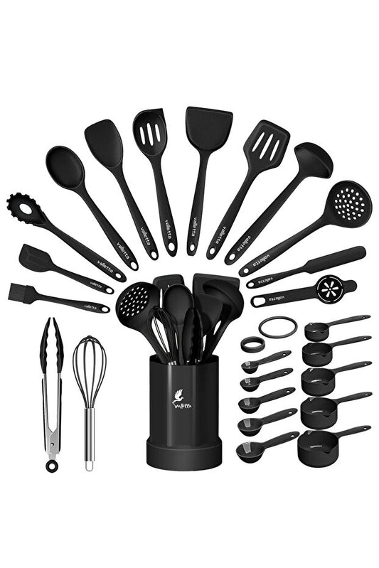 Maracas 25 Piece Silicone Kitchen Set - Black